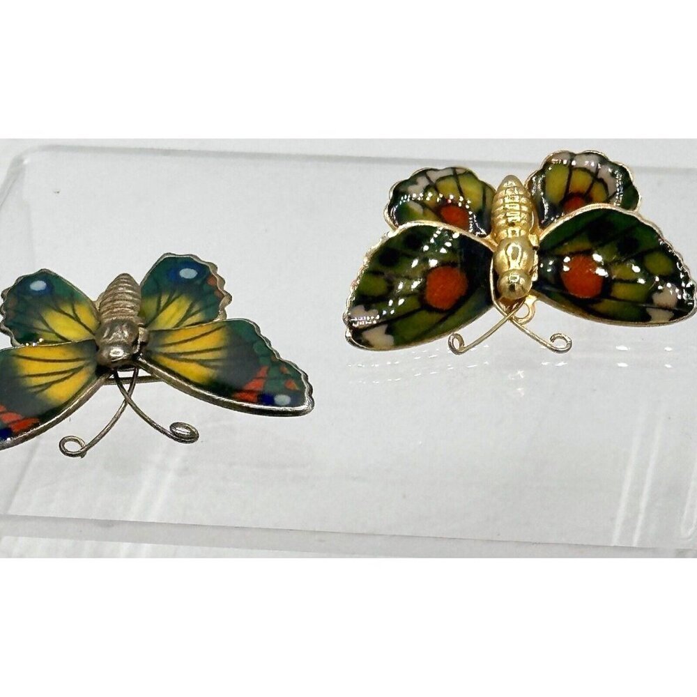 Giveaway Colorful Butterfly Pin / Brooch Red Green Golden 1.25 Inch